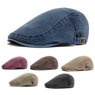 New Vintage Cotton Beret Men WomenFlat Visor Cap Casual Autu