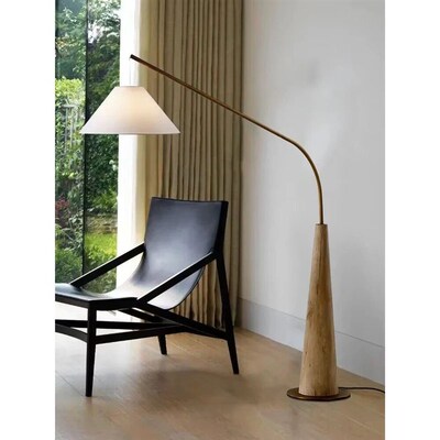 Modern Creative Minimalist Walnut Fishing Floor Lamp Living