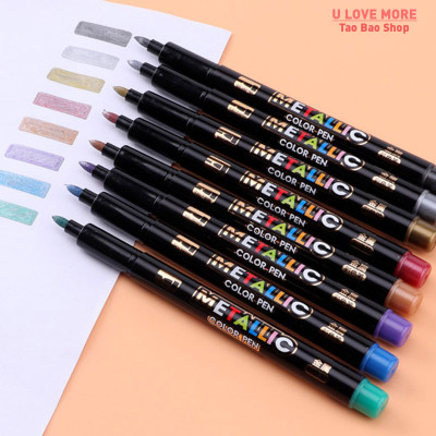 8pc set metalli color Pen Art Marker brush pen mark write St