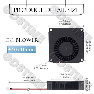 Gdstime 2Pcs 40mm 24V 3D Printer Fan 40x10MM Dual Ball Turbo