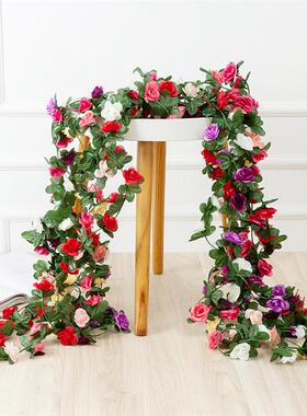 2.2 Meters Rose Artificial Flowers Christmas Garland for Wed