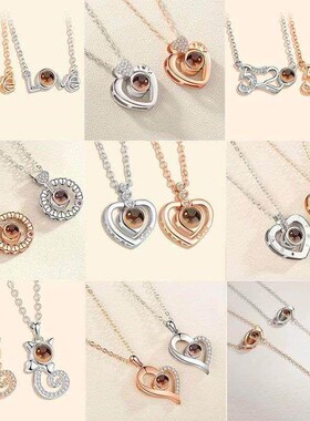 I LOVE YOU Projection Neckl For Memory Of LOVE Choker Col