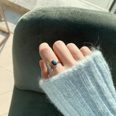 French Retro Romantic Matching Enamel Glaze Blue Color Open