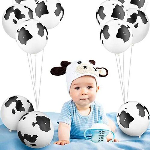 Hot Selling Cowboy Theme 12inch Cow Printed Latex Balloon fo
