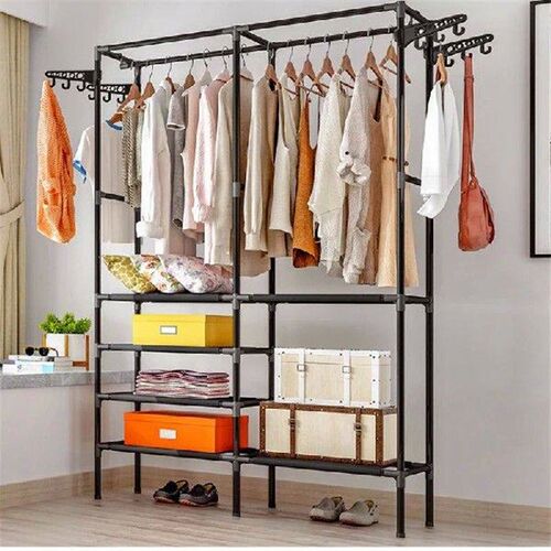 Floor-To-Floor Large Wardrobe HangersDouble Row Shelves for