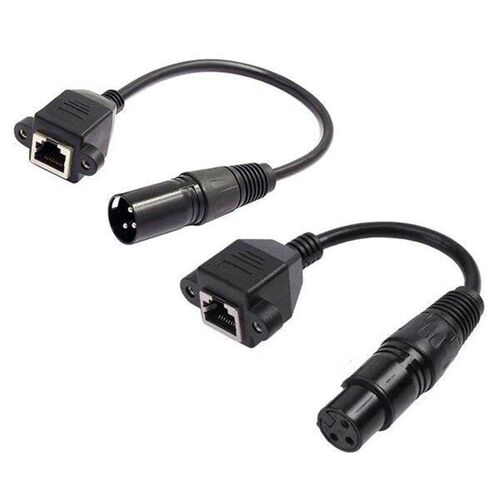 ABJT 1 Pair XLR 3Pin to RJ45 Female Adapter RJ45 to XLR DMX
