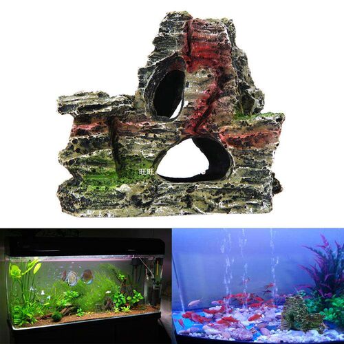 Artificial Resin Mountain Landscape Aquarium Rockery Hiding
