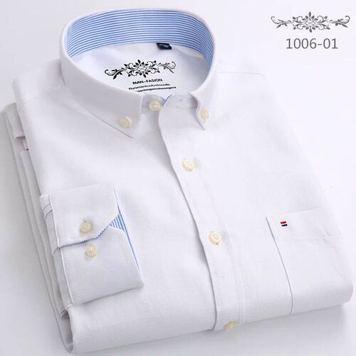 New in shirt long-sleeve for men slim fit formal shirts whit