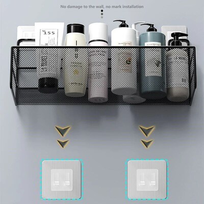 Wall-mount Bathroom Shelf Shower Shampoo Rack免打孔置物架