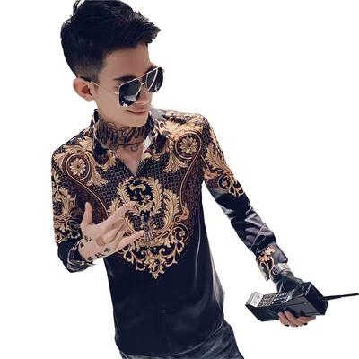 Autumn new mens long-sleeved shirt social boy shirt CS106
