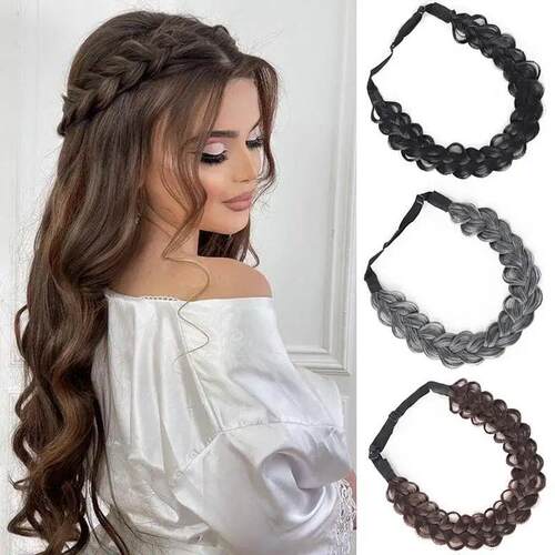1 Pcs Synthetic Premium Handmade Wig Braided Elastic Band Ha