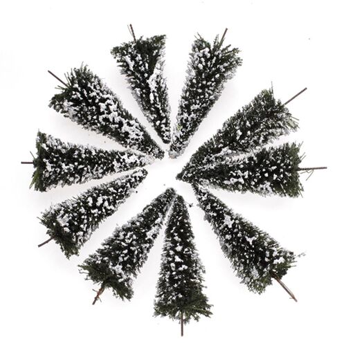 10pcs Model Pine rees Miniature White Snow rees Winter Fores