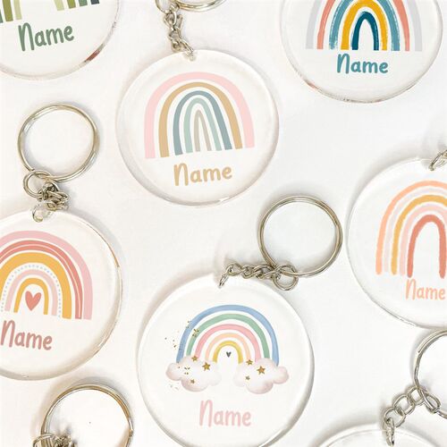 Personalized Custom Rainbow Name Customization Acrylic Key C