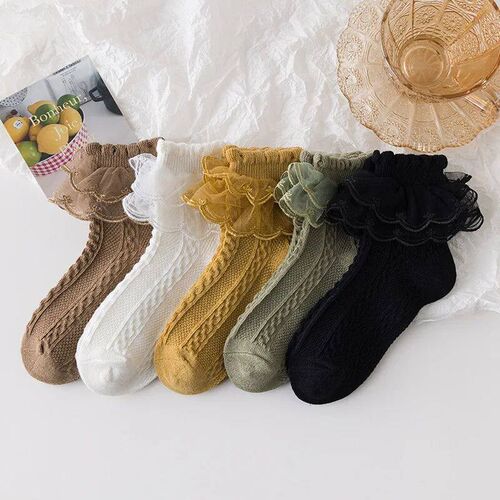 3 Pairs/Lot Summer Girls Socks Baby Kids Ruffle Sock Cute Ch