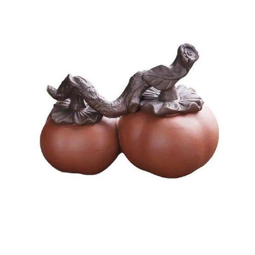 Tea Pet Handcrafted Purple Clay Persimmon Tea Pet Set for