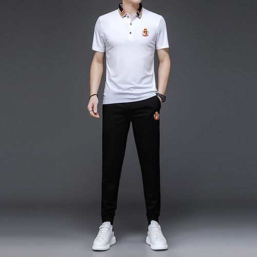 Mens summer suit with mature and stable new summer ice silk