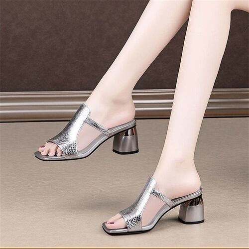 Women Fashion Sweet Black & Red Multi Color Peep Toe High He