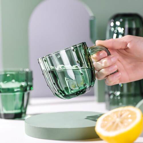 2. Cactus Glass Cups 4 Piece German Elegant Home Set