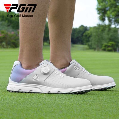 Golf Shoes Anti-Slip Spikes Waterproof Knob Shoelaces Mens