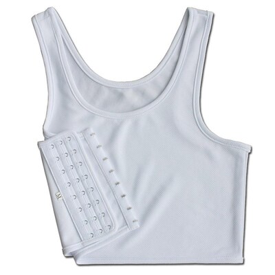 Casual Breathable Buckle Short Chest Breast Binder Vest Tops