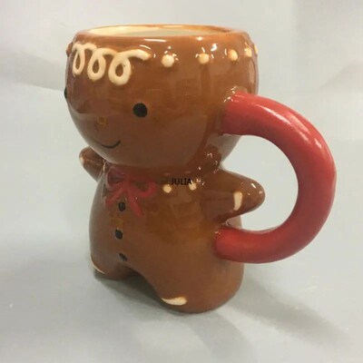 300ml Gingerbread Man Mug Cartoon Cute Kawaii Christmas Mug