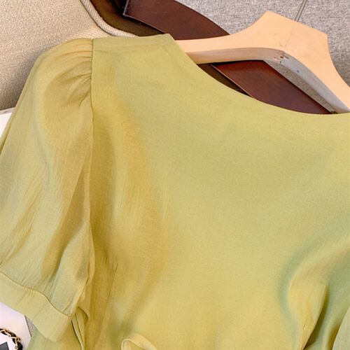 Circyy Dresses for Women Green V-Neck Short Sleeve Summer Sw