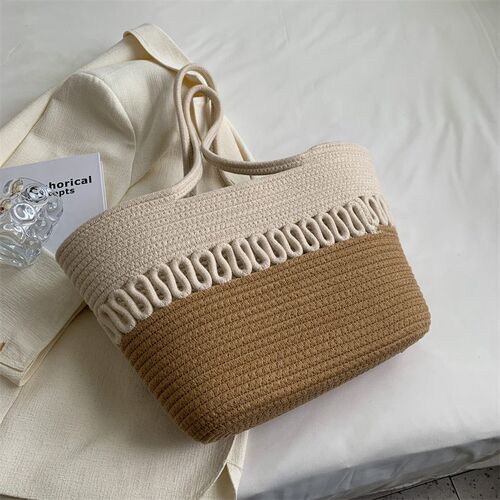 bags for women 2023 straw woven bag female rendy cotton thre