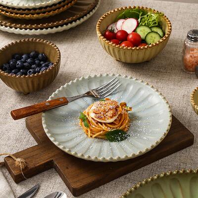 Foreign restaurant ceramic decorative dinner plates tea cups