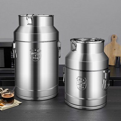 30不锈钢食用级米桶加厚家用米缸防虫防潮密封斤装面粉储存罐