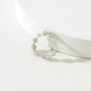 Healing Crystal Natural Stone Bead Ring Men Women Handmade B