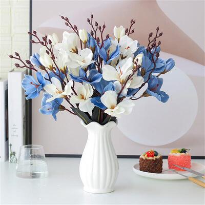 5 Branch Orchid Artificial Magnolia Flowers Home Wedding Liv