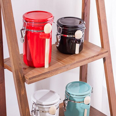 Ceramic sealed jar with lid storage canister sugar tea