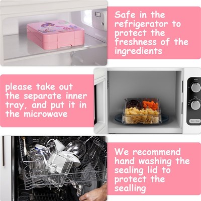 Bento Lunch Box for Kids: Mermaid Bento Boxes 4 Compartment