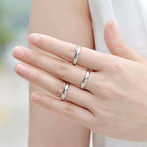 2-4mm Classic Stainless Steel Rings For Women Men Simple Fas