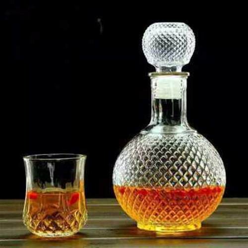 Crystal glass wine bottle decanter set with whisky storage
