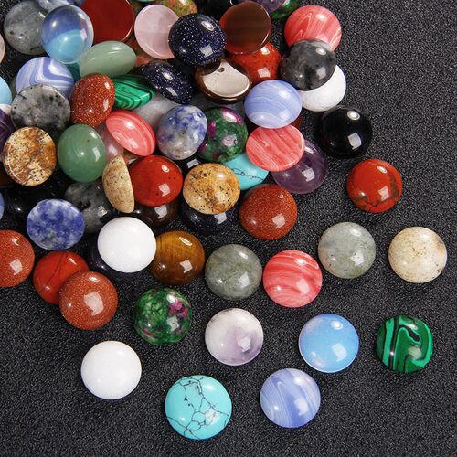 4/6/8/10/12/14mm Natural Stone Cabochon Round Semi-precious
