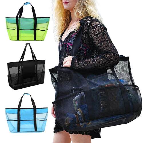 Foldable Portable Beach Bag Mesh Storage Bag Outdoor Beach P