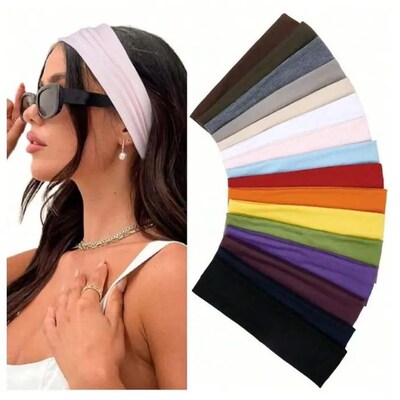 Fashion Absorbing Sweat Yoga Headband Candy Color Wide White