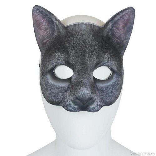 Unisex Cute Half Face Cat Mask Role Play Costume Prop Animal