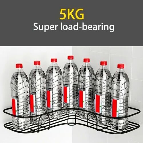 1pc Wall Mounted Bathroom Shelf, Shower Caddy Rack, No Punch