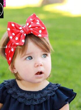 Girl headdress Cute Wave point bow hairband ba hair clasp