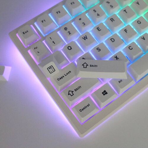 125 Keys Minimalist White Japanese Keycaps For Mechanical Ke