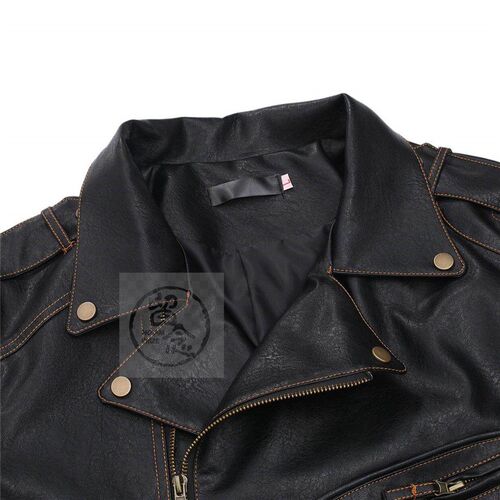 。Mens autumn and winter personalized leather clothes slim