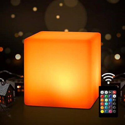 callyan 4-Inch LED Dimmable Glow Cube Waterproof Recharge