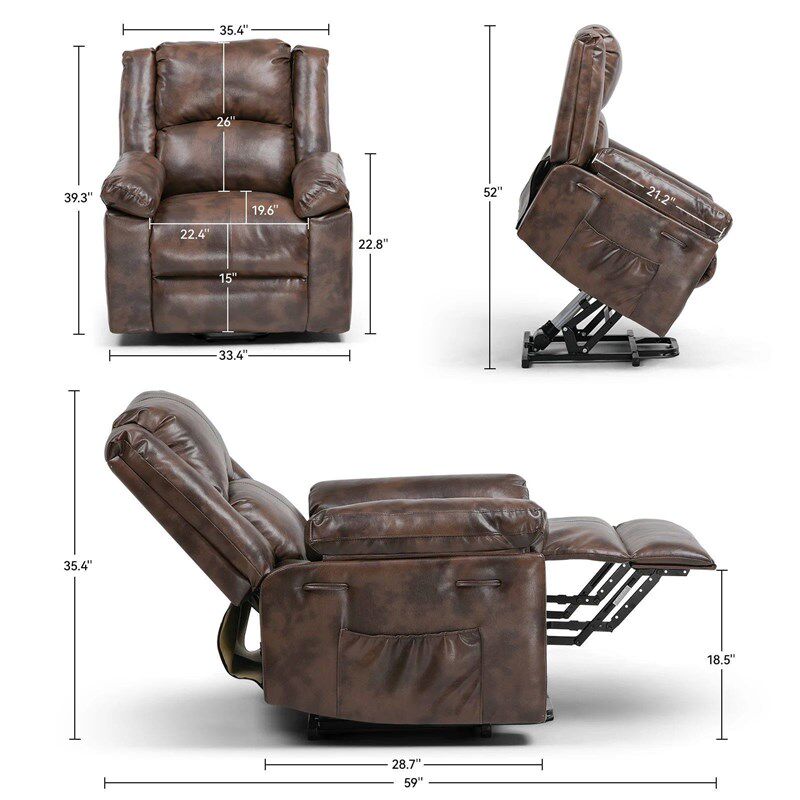 Comhoma Power Lift Recliner for Elderly, Lift Chair with Hea - 实物图