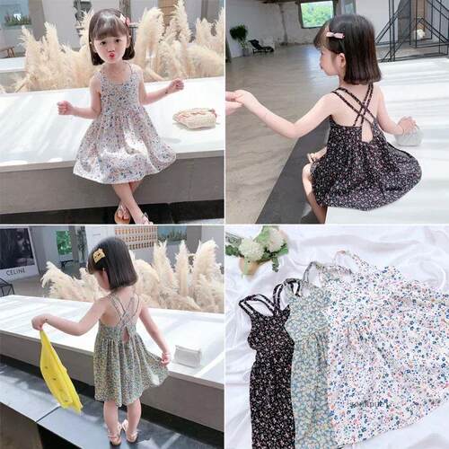 Baby Girls Dress 2024 Summer Chiffon Floral Princess Dresse