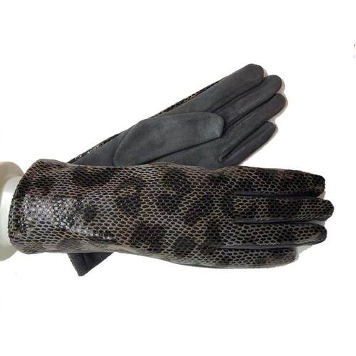Fashion Women Touch Screen Glove Winter Faux Animal leather