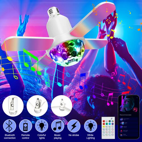 Colorful LED E27 Smart Bulb 4-Leaves Lamp Foldable