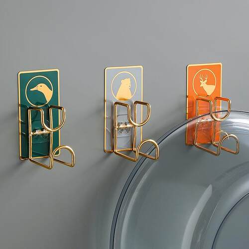 A no-drill, wall-mounted bathroom basin organizer with a lux