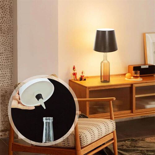Wireless Table Lamp LED Wine Bottle Base Rechargeable Vases